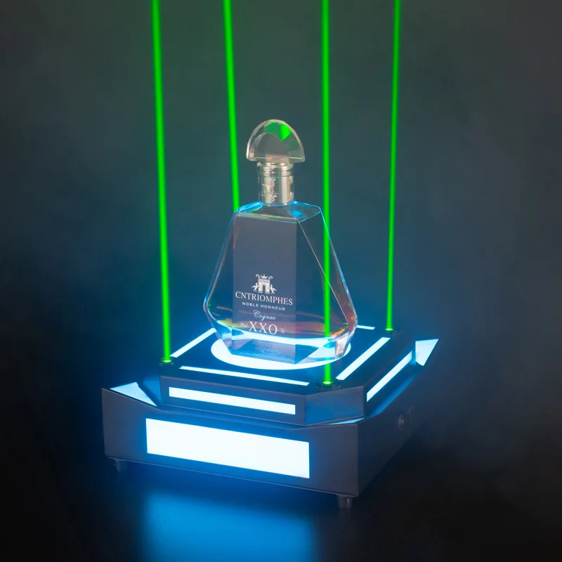 Led Green Laser Light Champagne XO Bottle Presenter Laser Glorifier Wine Rack Illuminated Bottle Display Stand