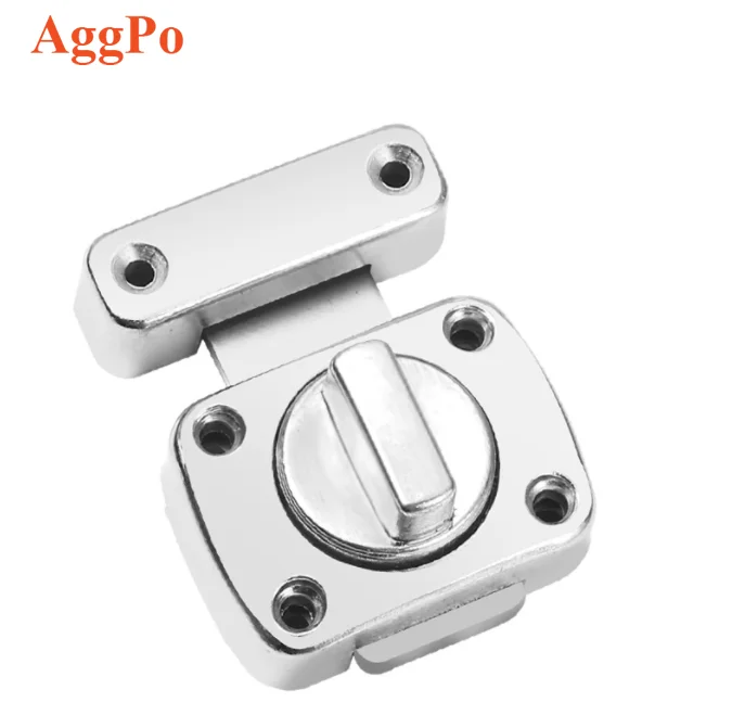 Sliding Door Rotary Thickened Lock Catch  Bathroom Zinc Alloy Opening and Closing Door Bolt Fixed Anti-theft Buckle