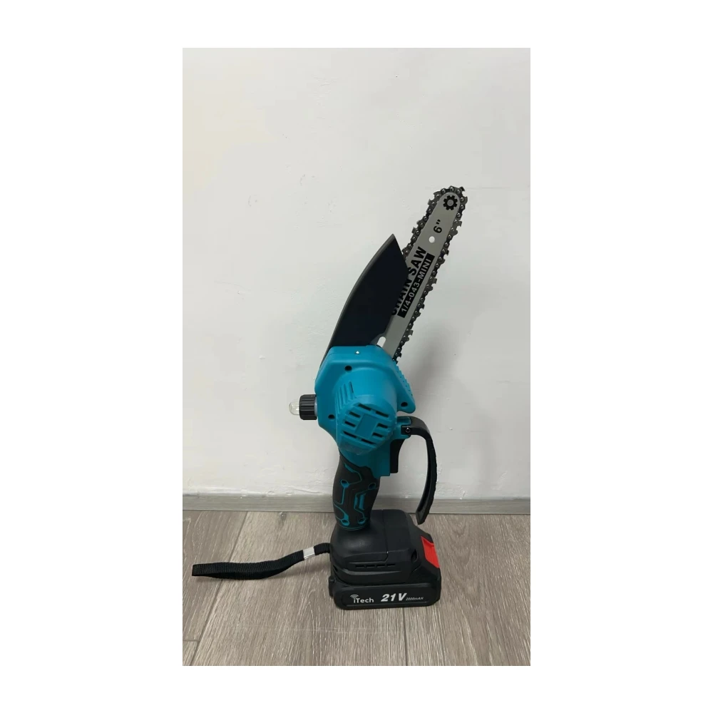 6-Inch Portable Electric Chain Saw with Adjustable Oil Pot 24V Lithium Battery Rechargeable for Wood Sawing OEM Supported