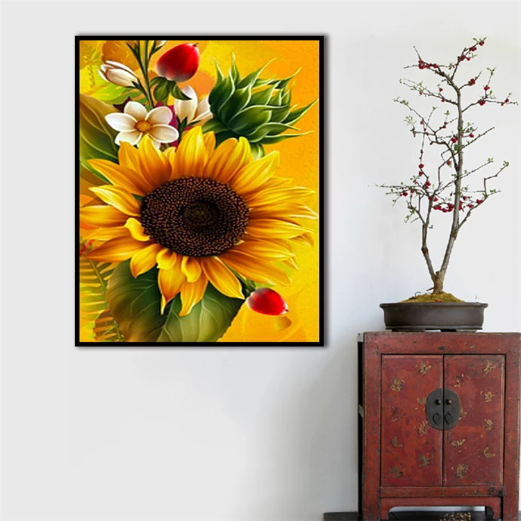 Hot Sale Factory Direct Price Canvas Painting Sunflower Wall Oil Painting