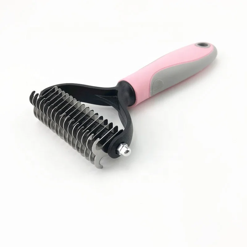  Нержавеющая сталь Двусторонняя открыть pet deshedding инструмент dematting меха