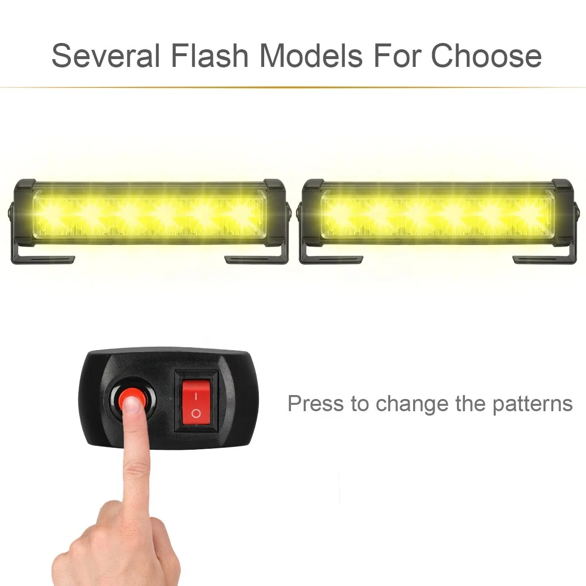 LED Warning Strobe Lights 6 LED Car Emergency Surface Mount Hazard Safety Flashing Light Bar For Truck Car Vehicles Trailer