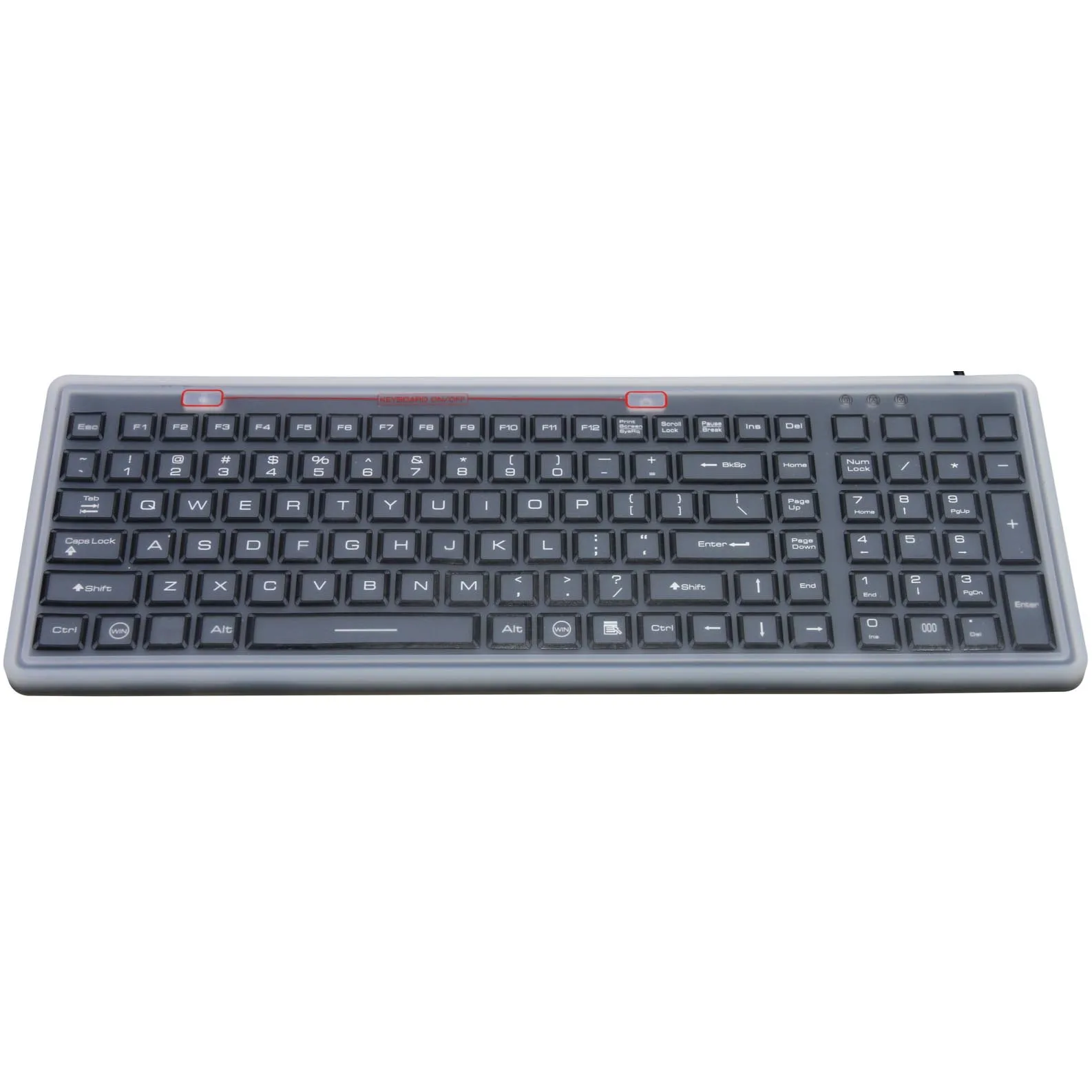 Washable Medical Keyboard IP68 Rated Shield with Membrane