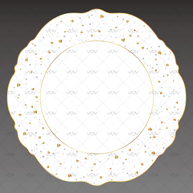 Оптовая продажа, фарфор с изысканным дизайном в форме цветка, фарфор, 10,5 дюйма, набор фарфоровых тарелок ручной росписи, керамика для ужина