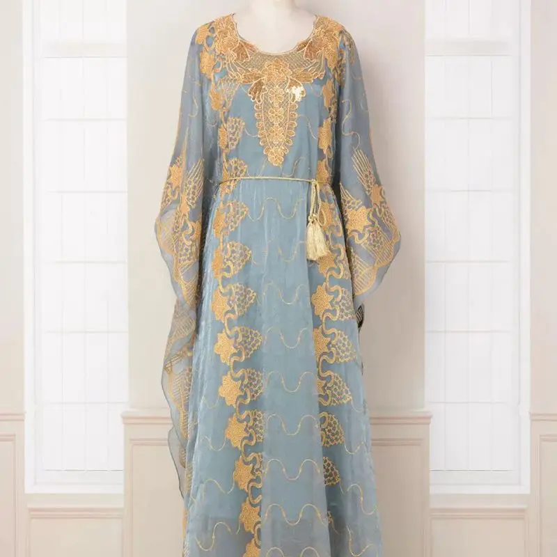 Latest Custom Islamic Clothing Dubai Luxury EID Modest Abayas Rhinestone Kimono for Muslim Women Dress Sparkly Open Abaya Set