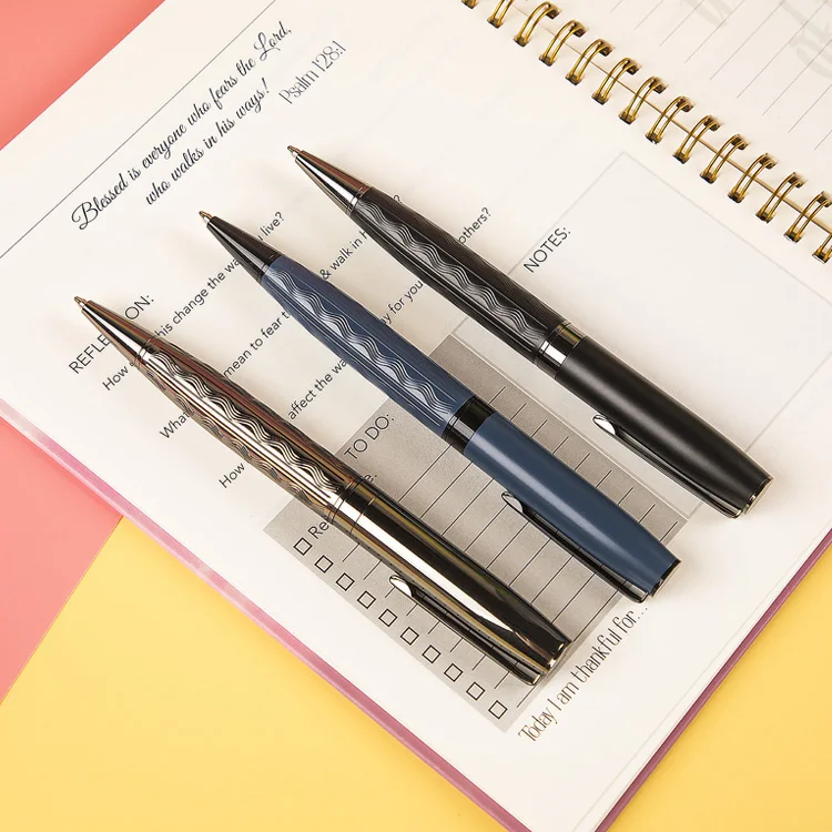 Custom design business metal ballpoint pen  refillable 1.0 mm ballpoint metal roller pen wholesale with custom logo