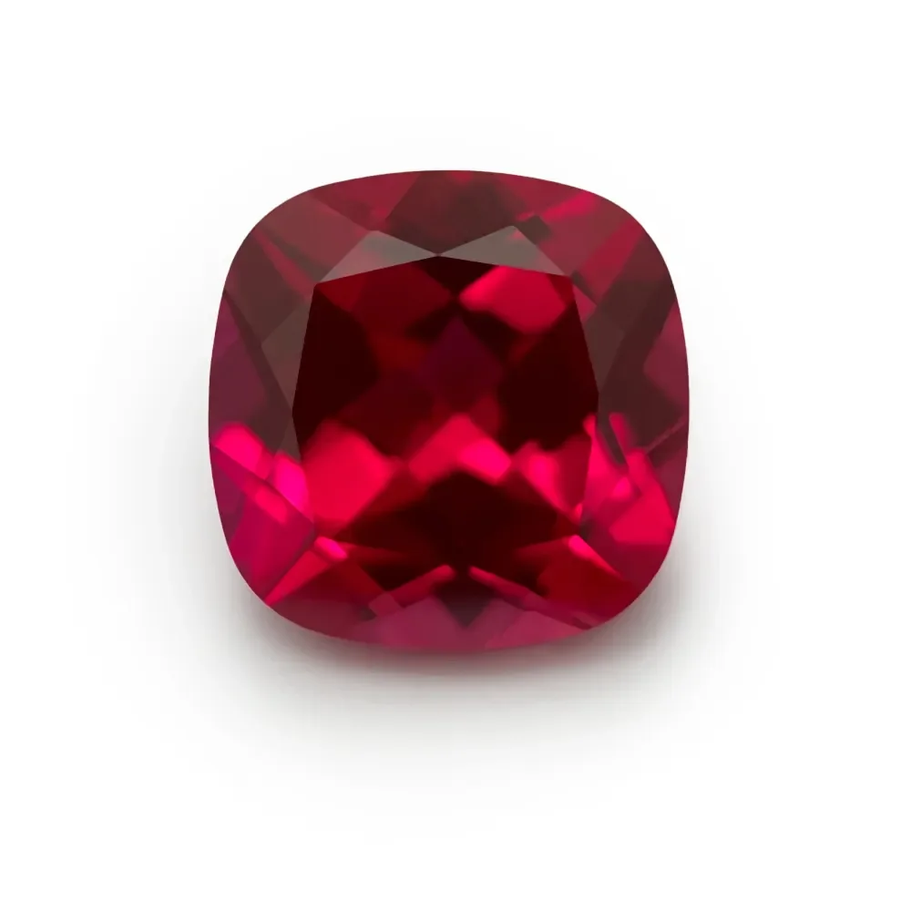 Рубин драгоценные камни лаборатория рубин продажа сертификат подушка вырезанная Выращенный красный за карат цена