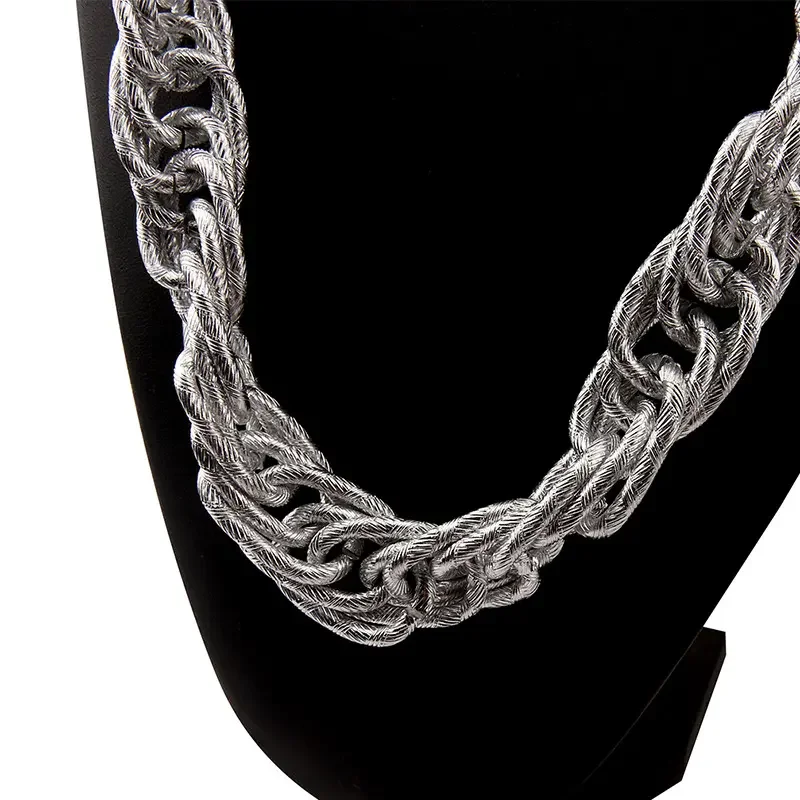 Super Thick Twist Chain Necklace Film Star Wearing Aluminium Hip Top Characteristic Trend Leader Necklace Cool Jewelry