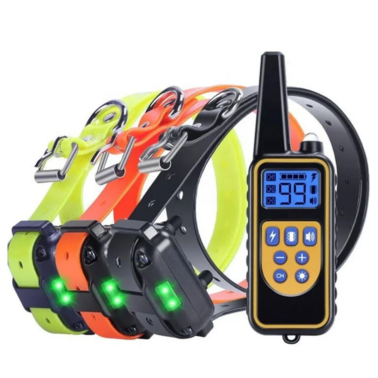 Waterproof Rechargeable Vibrating Dog Anti Barking Electric Shock With Remote Control Dog Training Collars