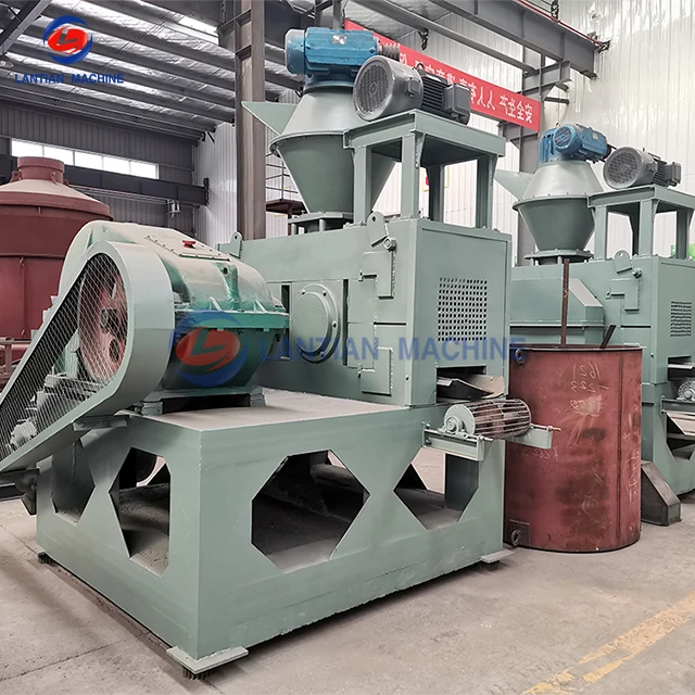 Fluorgypsum plant ash silicon carbide ball press machine double rollers briquette ball maker machine