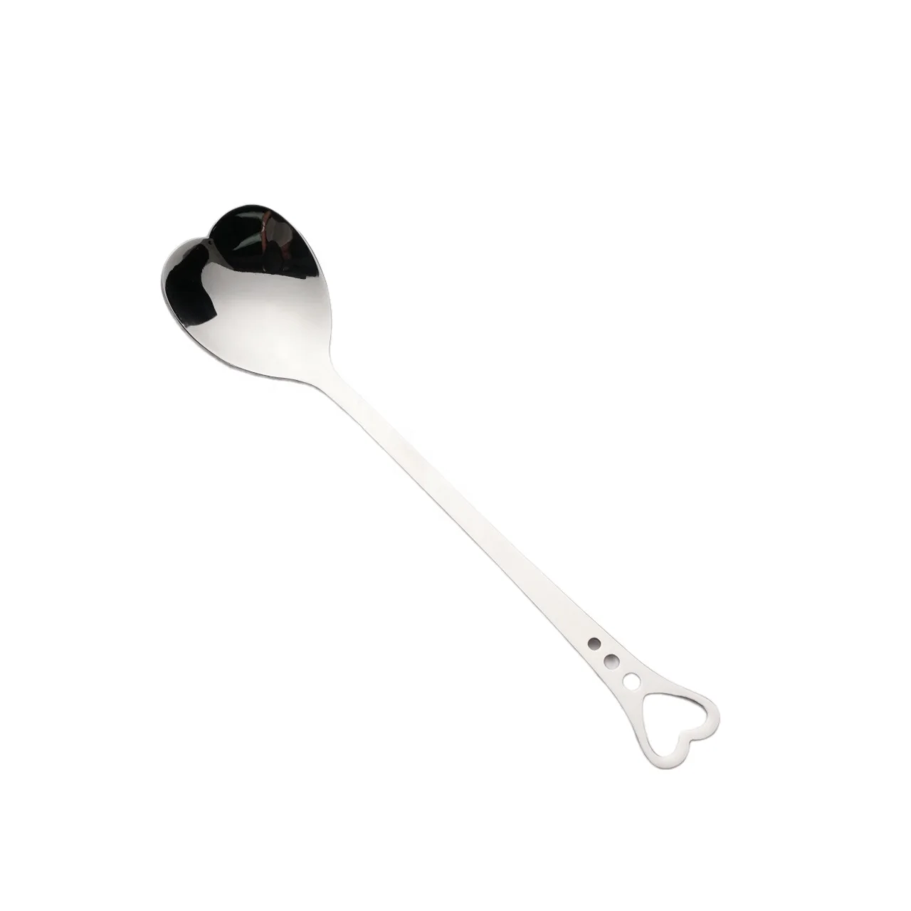 Stocks Popular Tableware Customized Desert Spoon Unique Heart-Shaped Stainless Steel Spoon For Party
