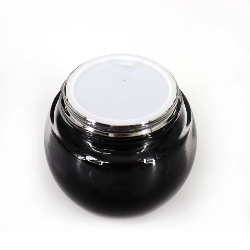 Luxury 1oz 2oz 4oz 8oz Frosted Black White Empty Face Cream Container Round Glass Cosmetic Jar with Black White Silver Lid
