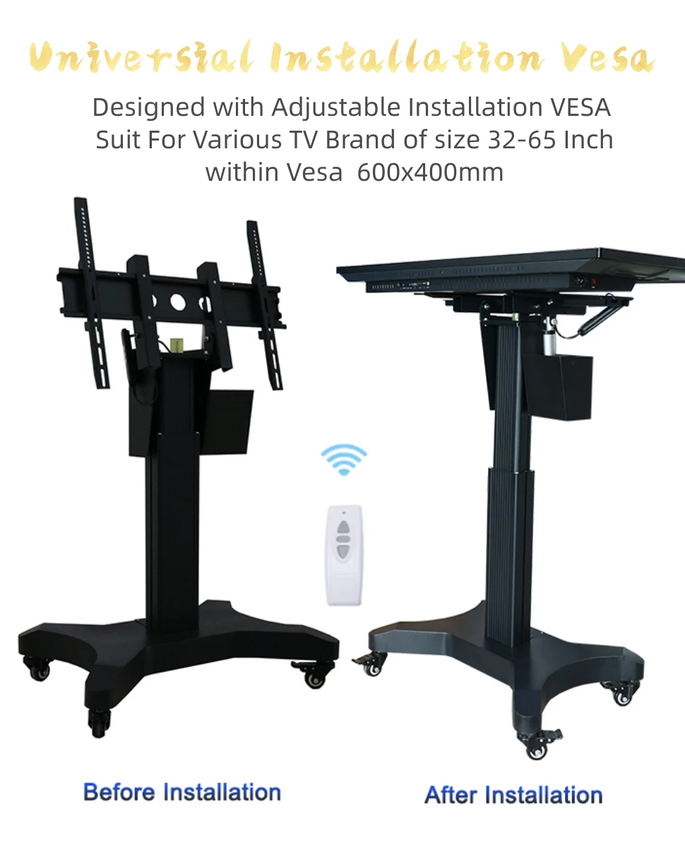 Remote Control electric flip up mobile TV Lift Swivel for All in one touch screen display For Training and education