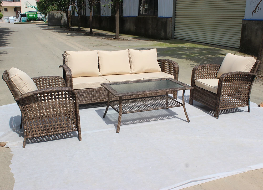 High Quality Grey 5 Seater Rattan Garden Furniture Garden Sets Rattan Safa Set