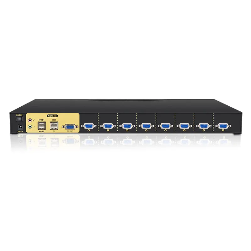 Заводская поставка OEM, полностью автоматический переключатель KVM с 8 портами USB VGA, высококачественный переключатель KVM 8X1 VGA с поддержкой usb-концентратора 1920x1440 @ 60 Гц