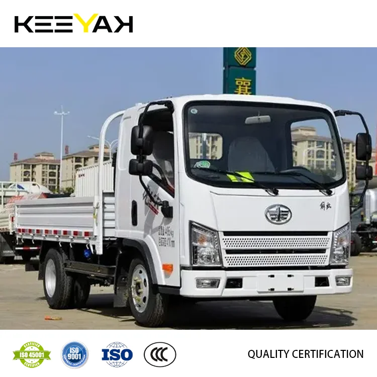 Factory Supply Faw Cargo Trucks Low Price 4x2 Half Row Lorry Vehicle Cargo Transport Truck Weichai Engine Trucks For Sale