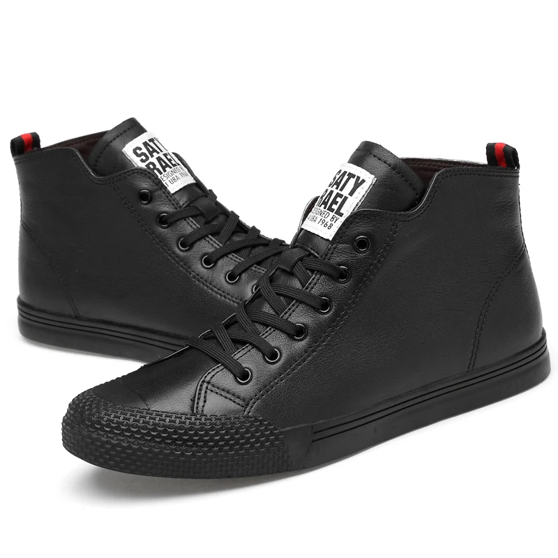 High Top Lace up Round Toe Pull Tap Upper Stitching Mens Sneaker for Running Walking