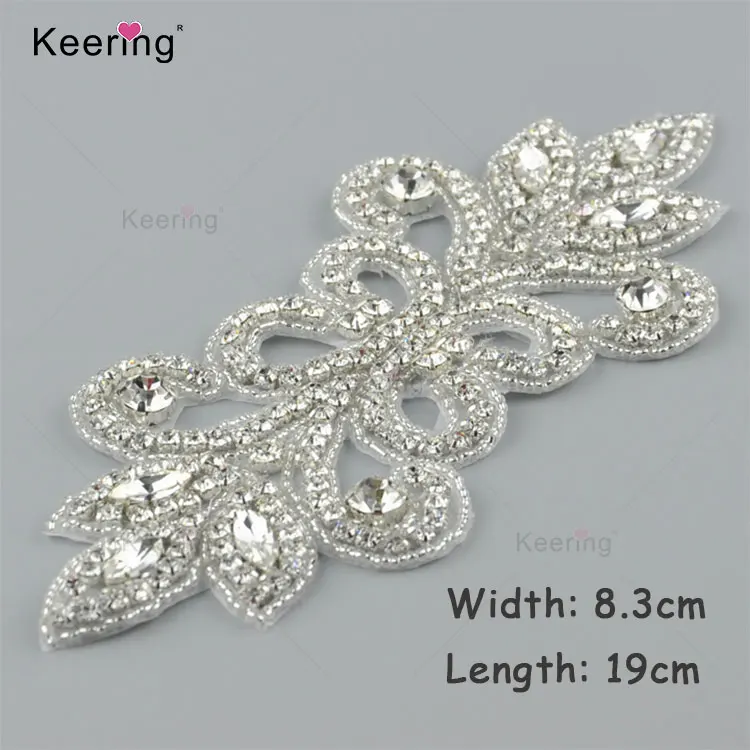 New fashion rhinestone iron on glitter patches WRA-838