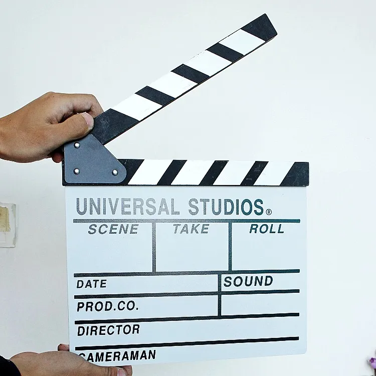 
Wood Director Video Scene Clapperboard TV Movie Clapper Board Micro Video PropsMovie Shooting Props Action Film Slate 