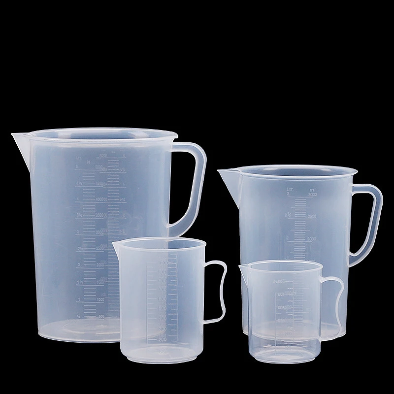 Кухонный прозрачный пластиковый мерный кувшин с ручкой для выпечки