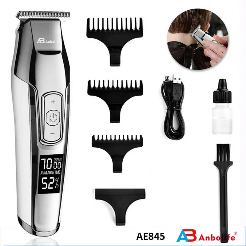 Electric Digital Haircut Bread Trimmer Hair Trimmer LCD Display Cordless Hair Clipper Usb Customized Logo Stainless Steel CN;ZHE