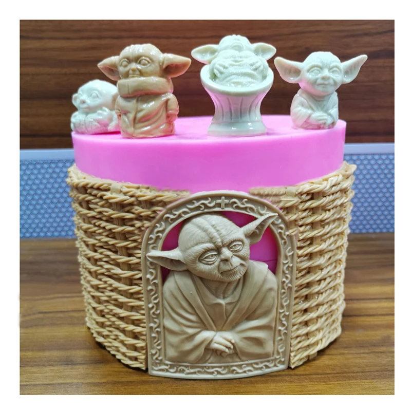 Европейские рельефные часы в стиле ретро пищевого класса, звезды, луна, жемчужные крылья, форма для шоколада, помадка, торт, силиконовая форма