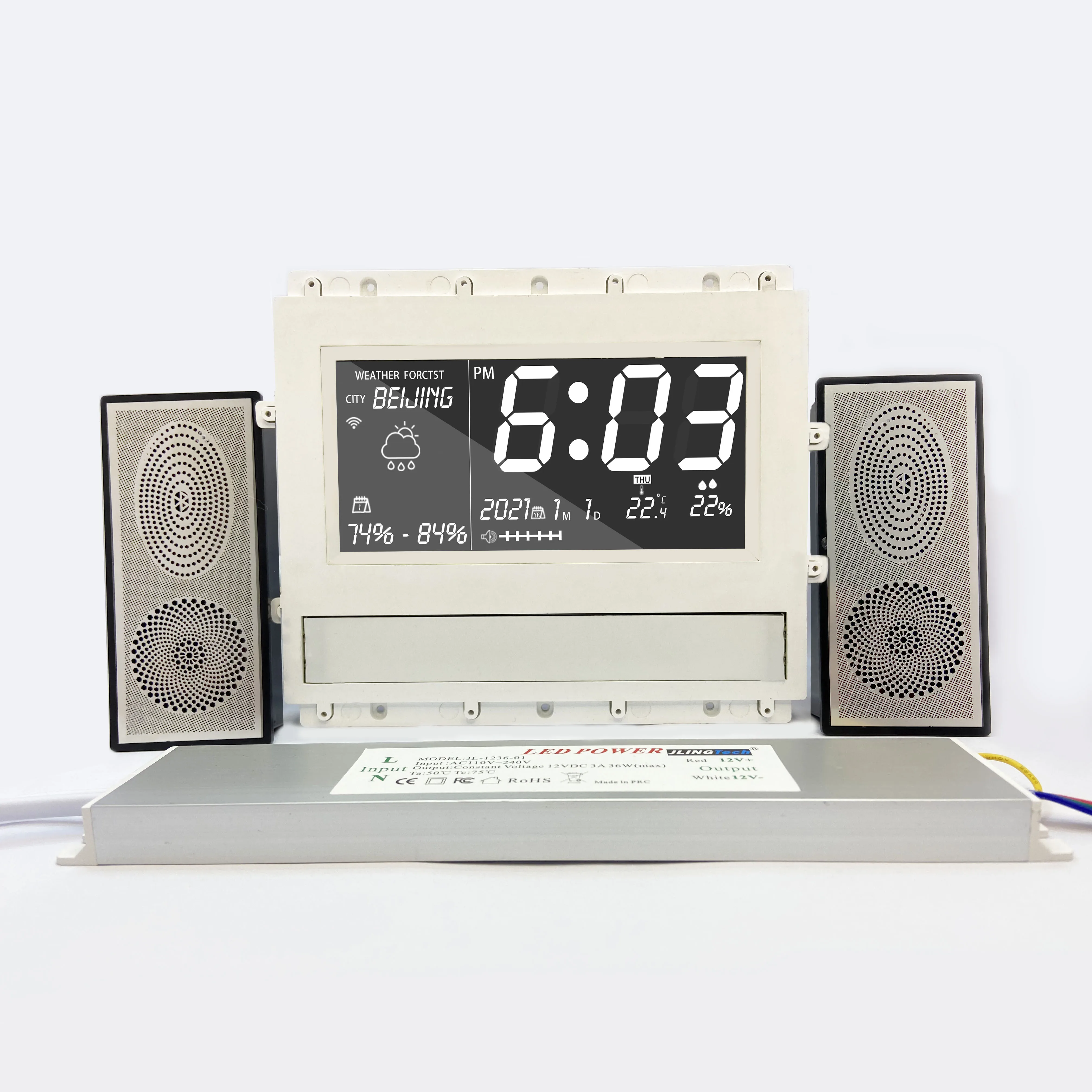 Global Weather Forecast Bluetooth Connected Music Play Dimmer LED Mirror Touch Switch