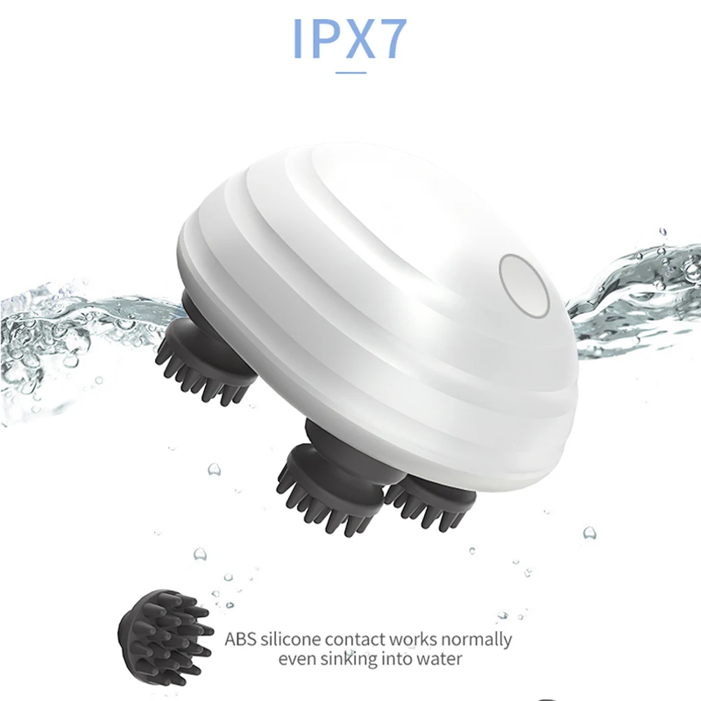 Smart head massage machine handheld vibration automatic head scalp massager high frequency deep tissue head massage brush