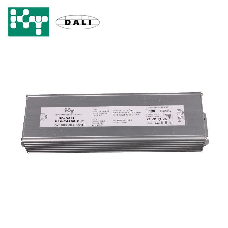 Приглушаемый драйвер DALI 100 Вт 24 в а PF0.95 IP66, светодиодный драйвер постоянного напряжения сигнала