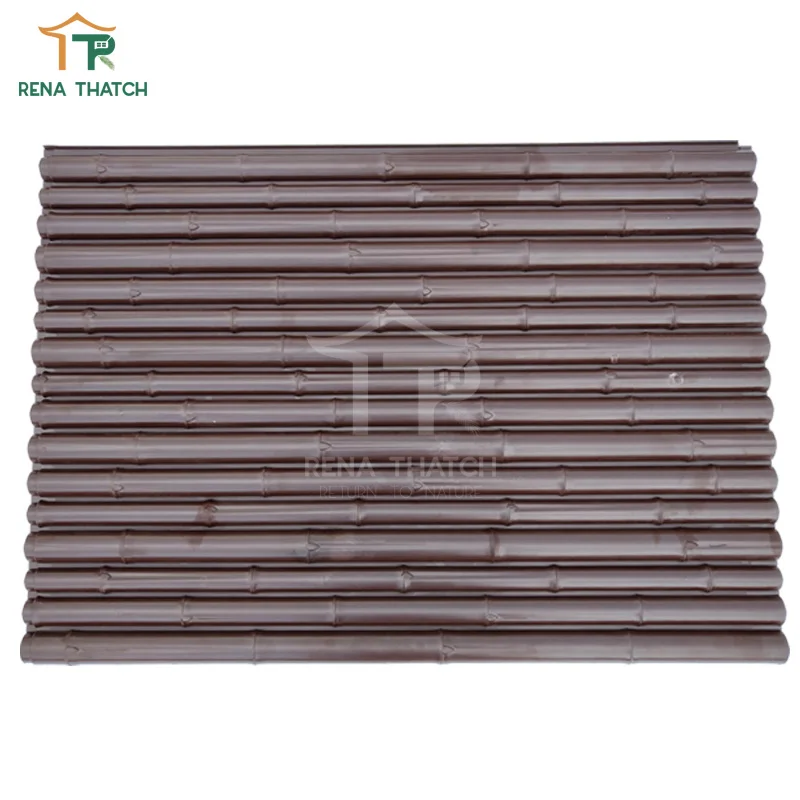 Artificial Eco-friendly bamboo slat split cane synthetic bamboo fence screen artificial bamboo panel