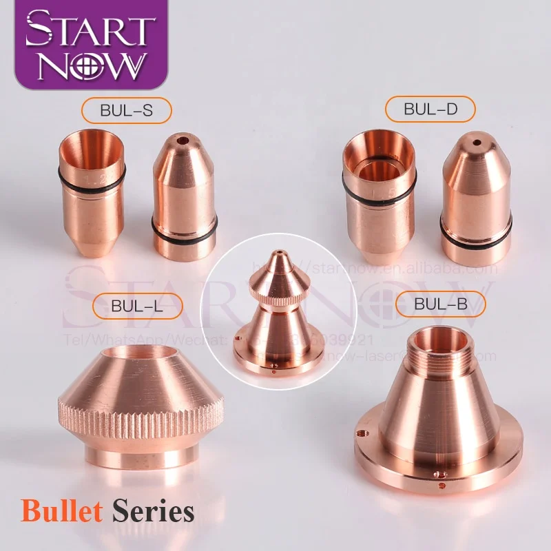 Пулевые лазерные сопла Startnow, однослойные 1,2 1,5 1,8 Калибр с крышкой и соответствующей базой, лазерная режущая насадка