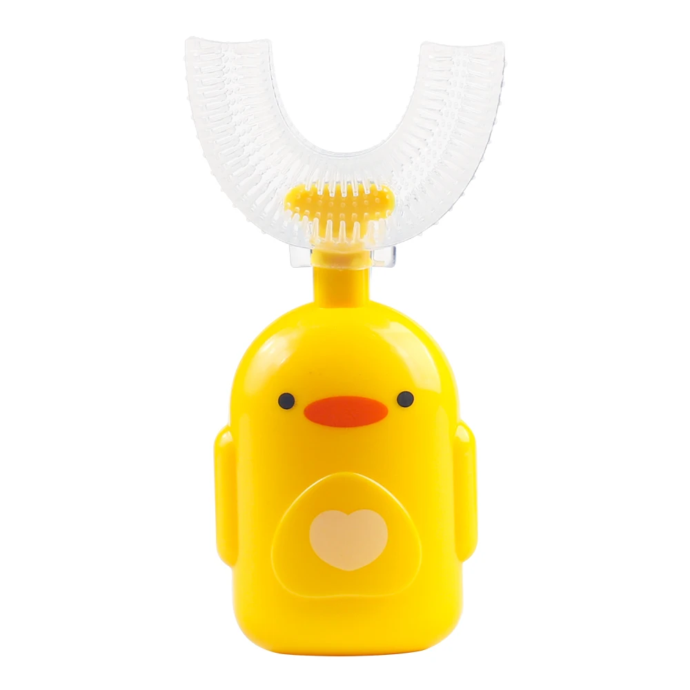 Cute Kid Silicone U-Shaped Toothbrushes Toddler Training Toothbrush With Soft Silicone Bristles