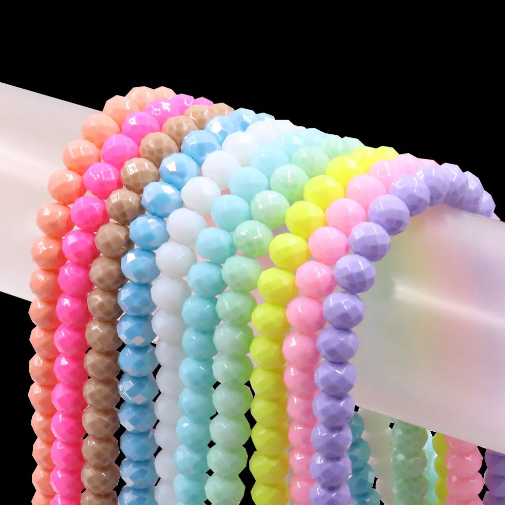 10x8mm Hot Pink Red Rainbow Disc Crystal Faceted Wheel Abacus Glass Beads for Bracelet Jewelry Decoration Making