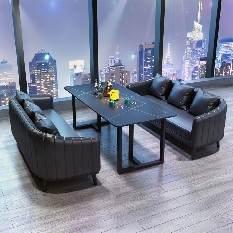 Retro industrial style bar deck sofa coffee Western restaurant rest area dining table and chairs set