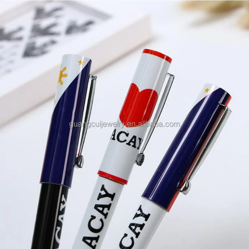 Wholesale customized logo print Boracay Island the Philippines cute advertising promotion slogan ball pen