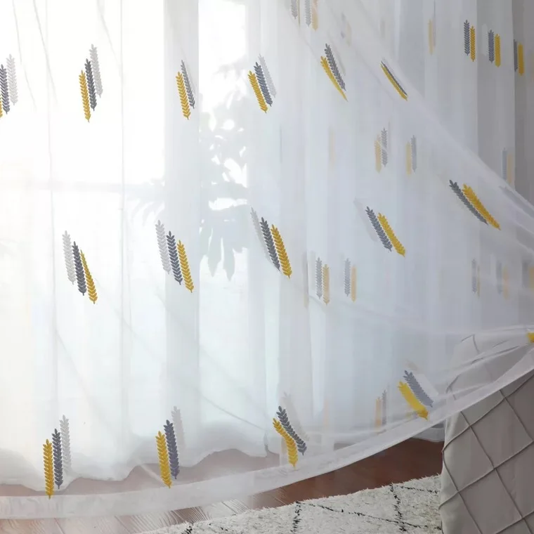 Wholesale Sheer Curtains Embroidered Living Room Colorful Decorative Curtains With Embroidery