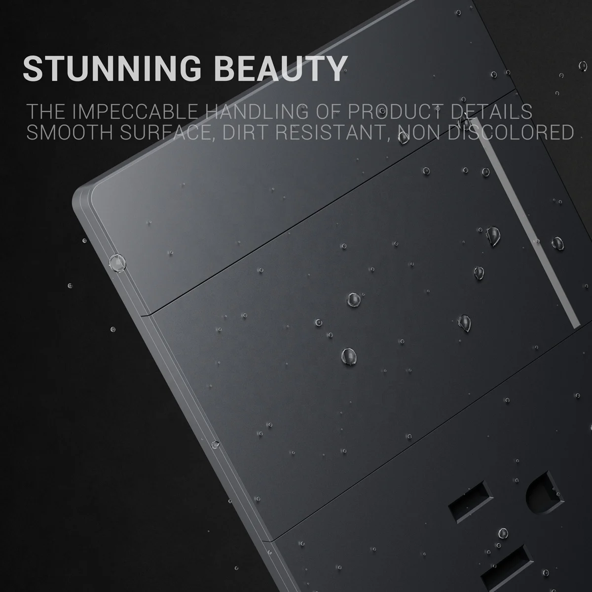 New Design 1 Gang Switch with 3 Pole Socket 6.5mm Ultra Thickness Flame Retardant Black Panel Material Wall Socket