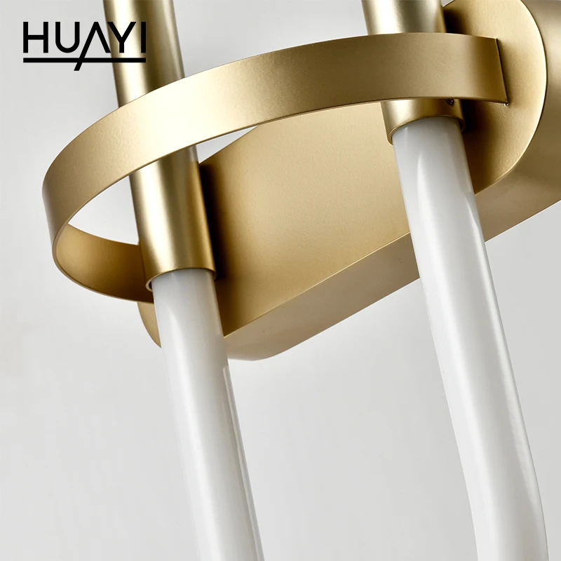 HUAYI Wholesale Price 7W Black Gold Indoor Living Room Hotel Home Wall Mounted Modern LED Wall Lamp