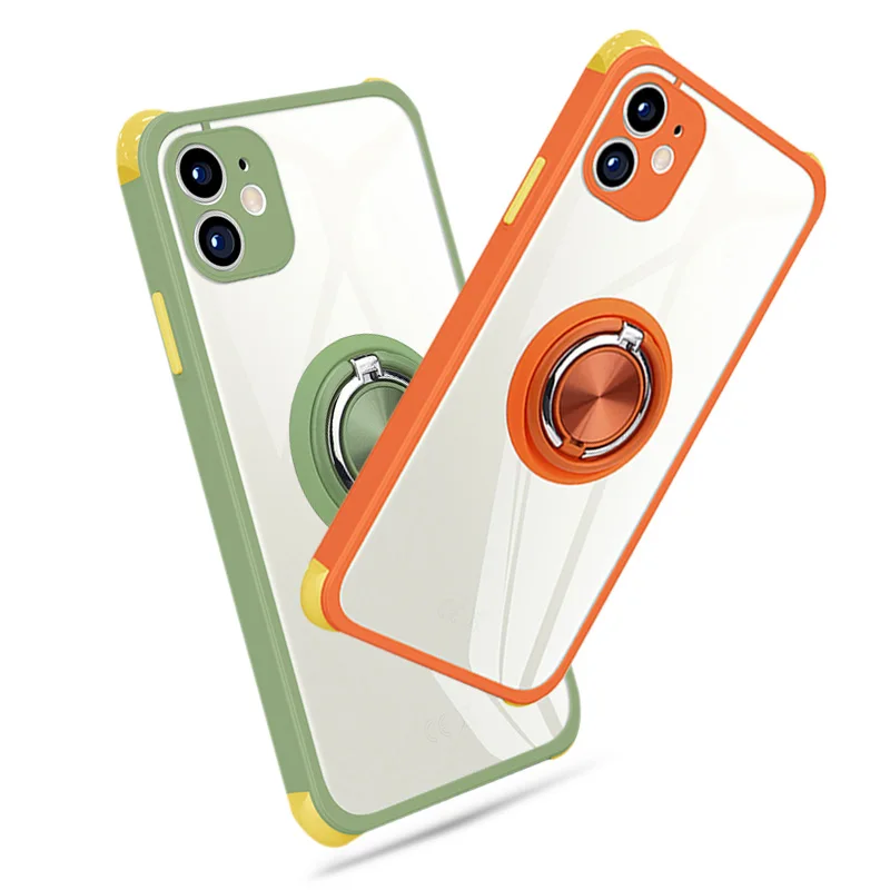 Wholesale 2 in 1 Ring Magnetic Car Mount Kickstand Shockproof Phone Case For iphone 12 pro max