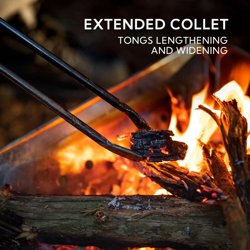 Campingmoon Folding Garden Steel Firewood Tongs Camping Portable foldable outdoor camping Charcoal Tongs
