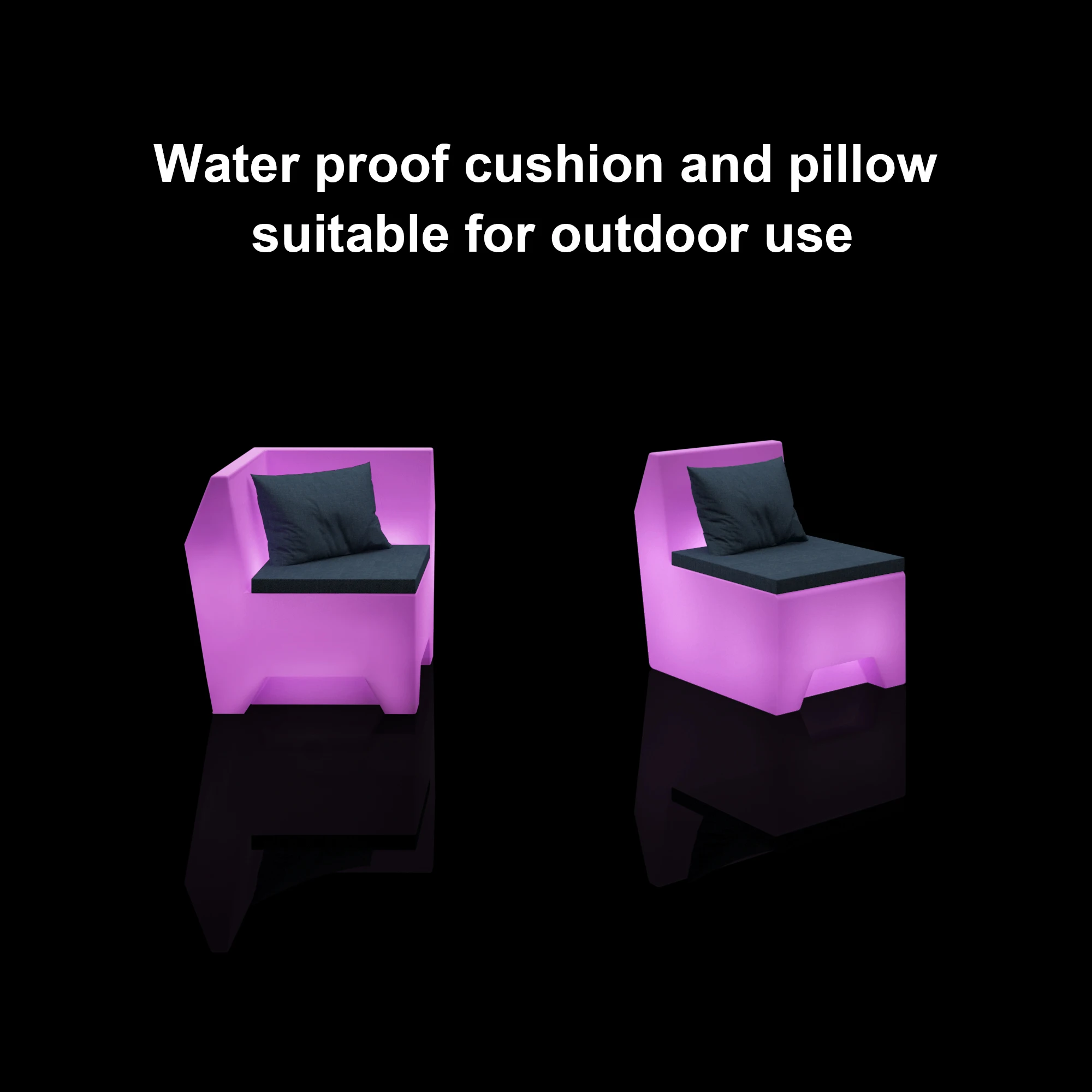 Luxurious Light Up Modular Sectional Sofa Outdoor Waterproof Cushions Couch Set Rechargeable Rgb Bar Furniture For Dinner Boat