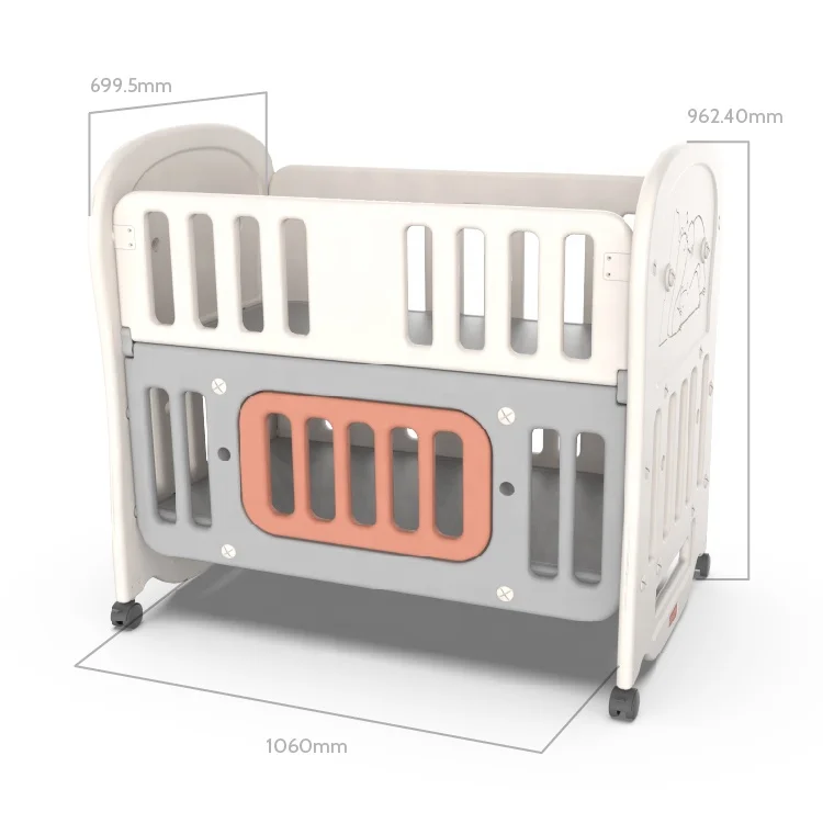 ABST Children Furniture Factory Newborn Baby Modern Multifunctional bed Non-Toxic Plastic Storage Safety Rocking Crib Baby Cot