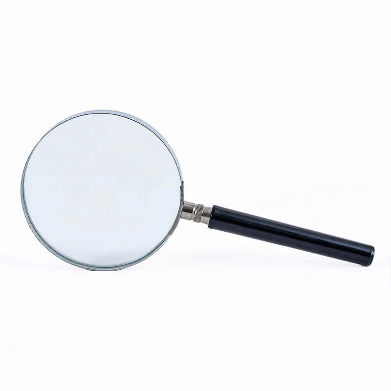 65mm 75mm 90mm 100mm High Quality 5x Metal Frame Large Magnifying Glass Handheld Reading Magnifier Gift Screen Magnifying Glass