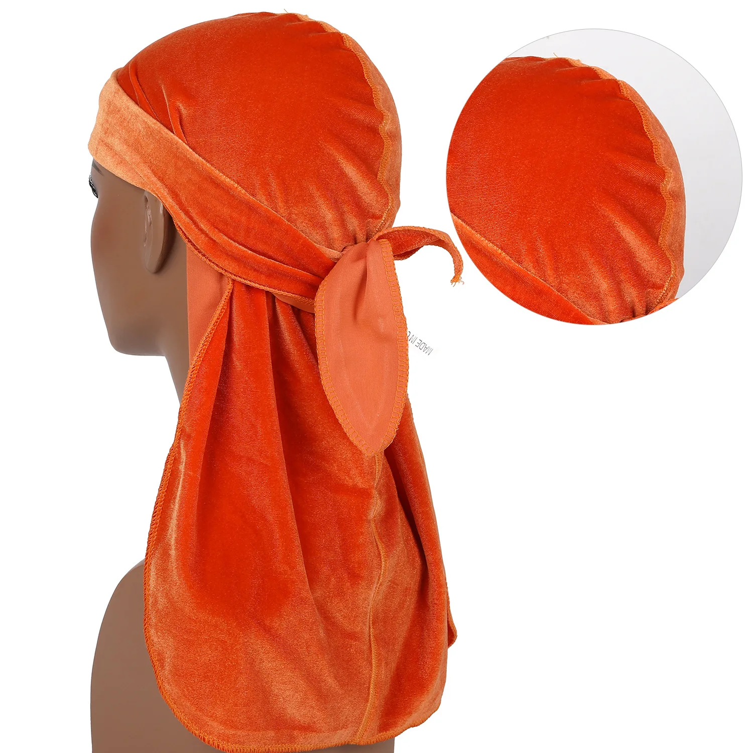 FUBU High Quality 2pcs Set Men And Women Korea Velvet Durag 360 Doo Rag With Unisex Sleep Matching Velvet Bonnet Cap