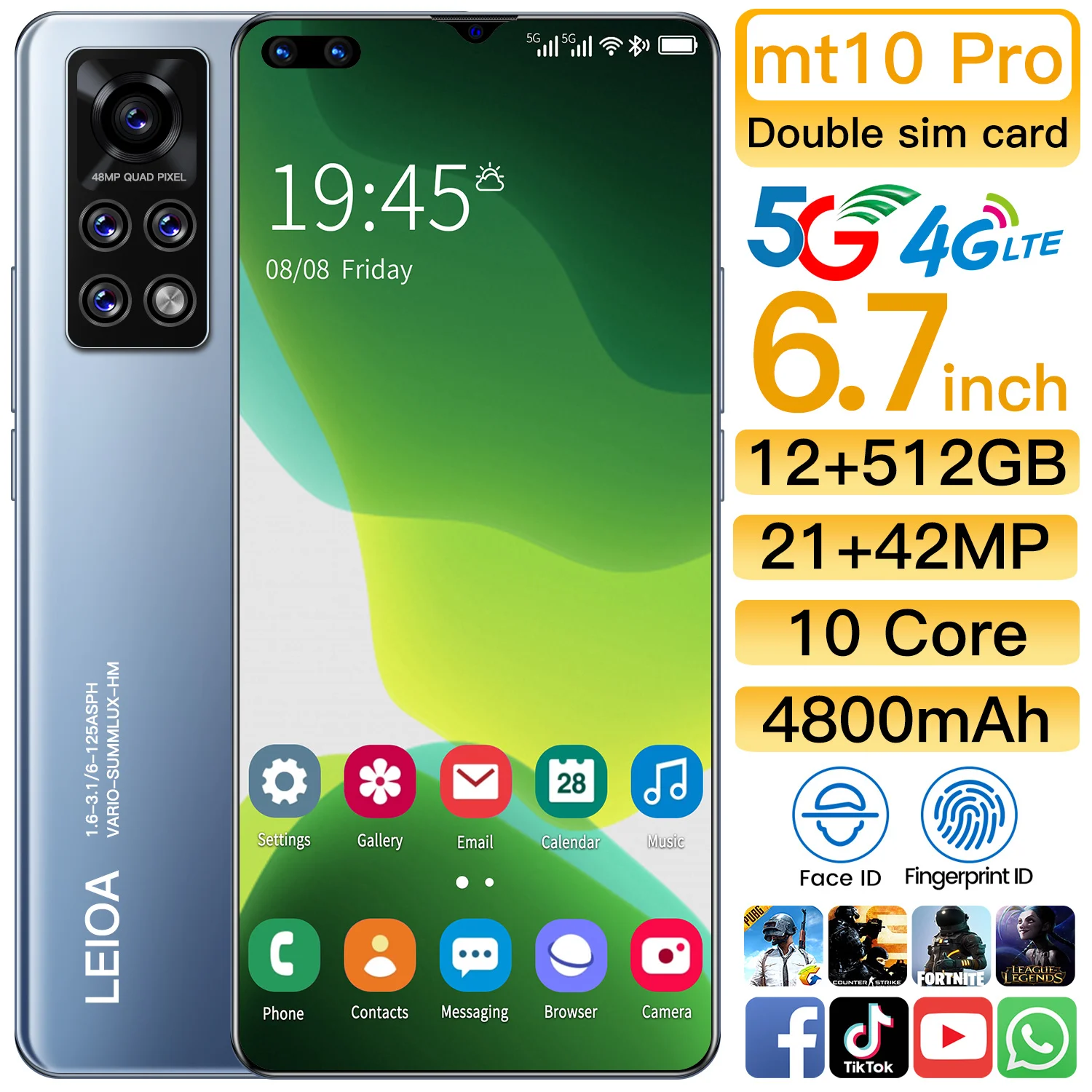  Новый MT10 pro 7 1 дюймов HD экрана падения воды Androidphone 4800 мАч батарея смартфон RAM8GB + ROM256GB чехол для