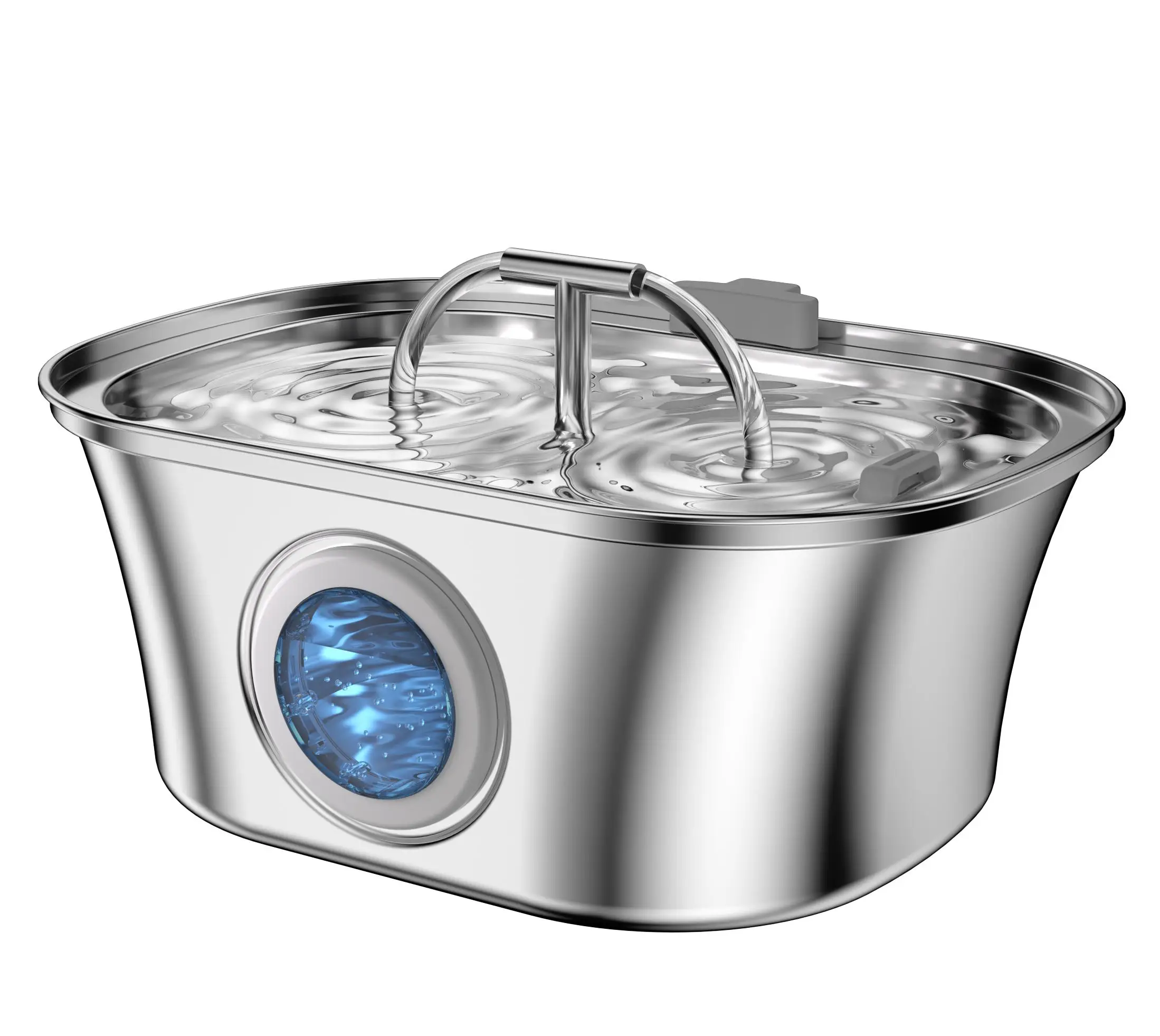 Petwant 3.2L Automatic Cat Water Fountain Visual Window Stainless Steel Self-Drinking Pet Bowls & Feeders for Small Animals Dogs