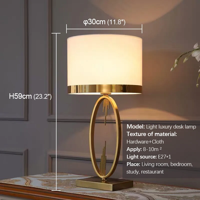 Modern Table Lamp LED Nordic Creative Simple Brown Lampshade Desk Lights for Home Living Room Bedroom Bedside