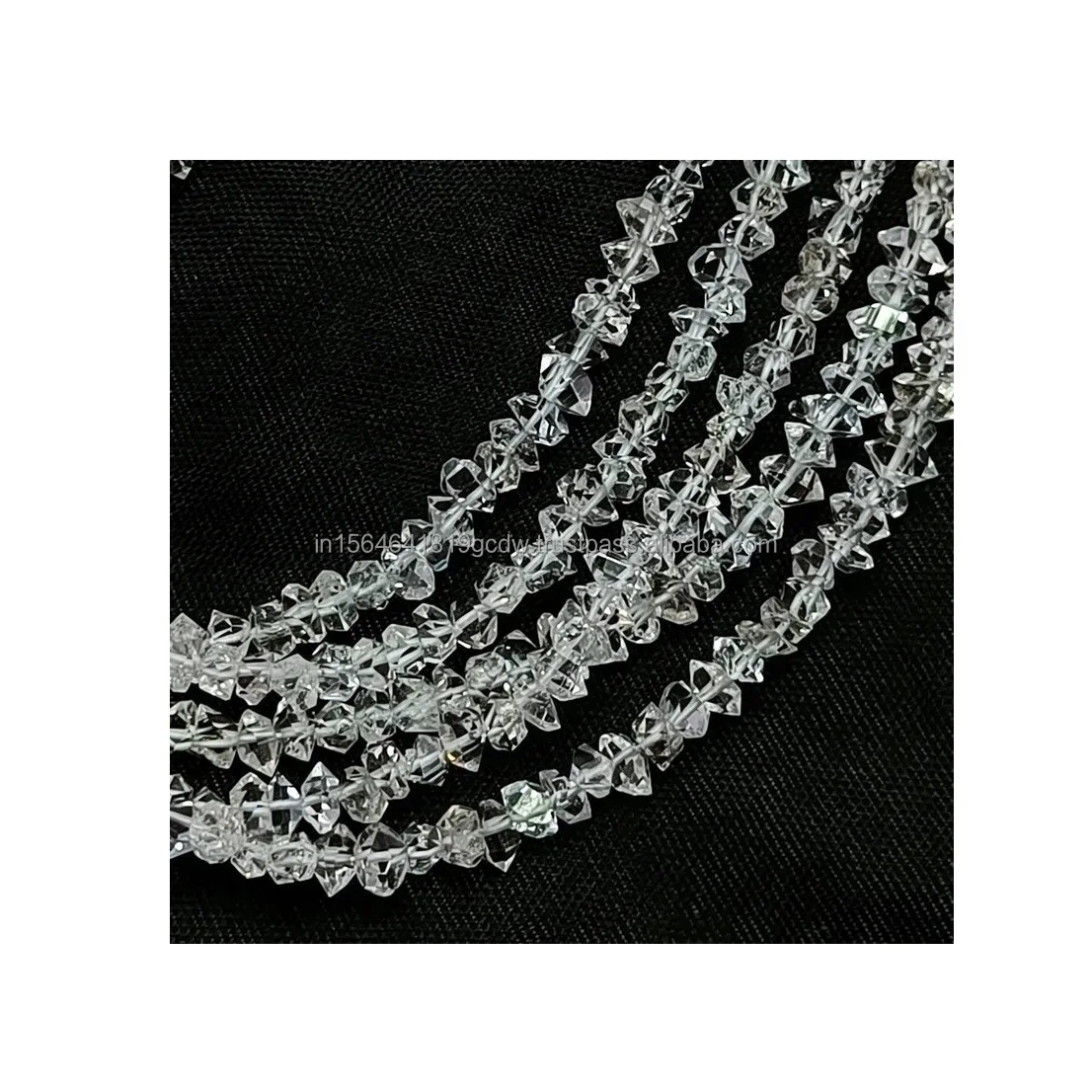 Natural Herkimer Diamond Beads for Jewelry Making 4x3-6x4mm Loose Gemstones Beads, Wholesale 16 Inch Herkimers Diamonds Strands