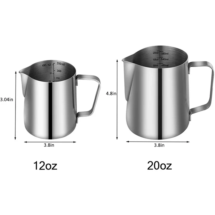Cappuccino espresso hot chocolate mug coffee milk jug stainless steel in coffee tea sets