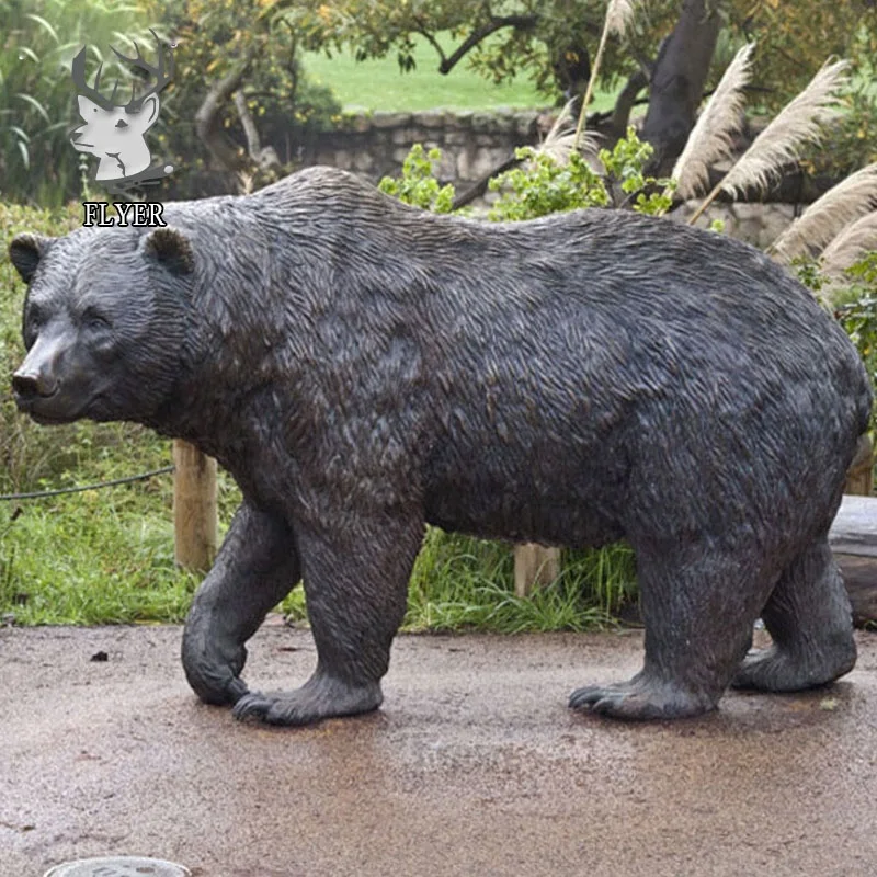 Wholesale  life size bronze polar bear statue bronze bear sculpture for park outdoor decoration